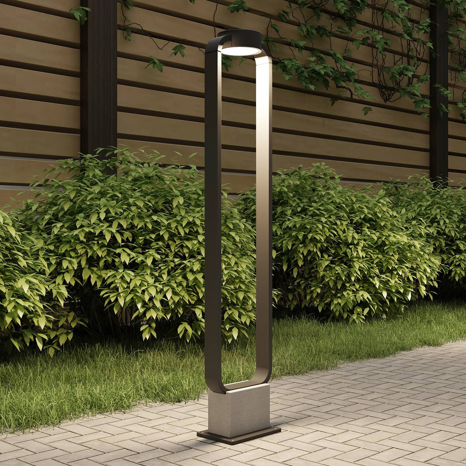 Lucande LED-Wegeleuchte Belna, 100cm, anthrazit, Beton, IP65 Lucande LED-Wegeleuchte Belna, 100cm, anthrazit, Beton, IP65 von LUCANDE
