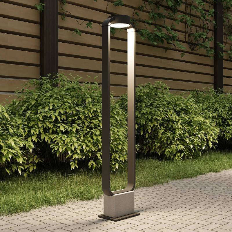 Lucande LED-Wegeleuchte Belna, 100cm, anthrazit, Beton, IP65 von LUCANDE