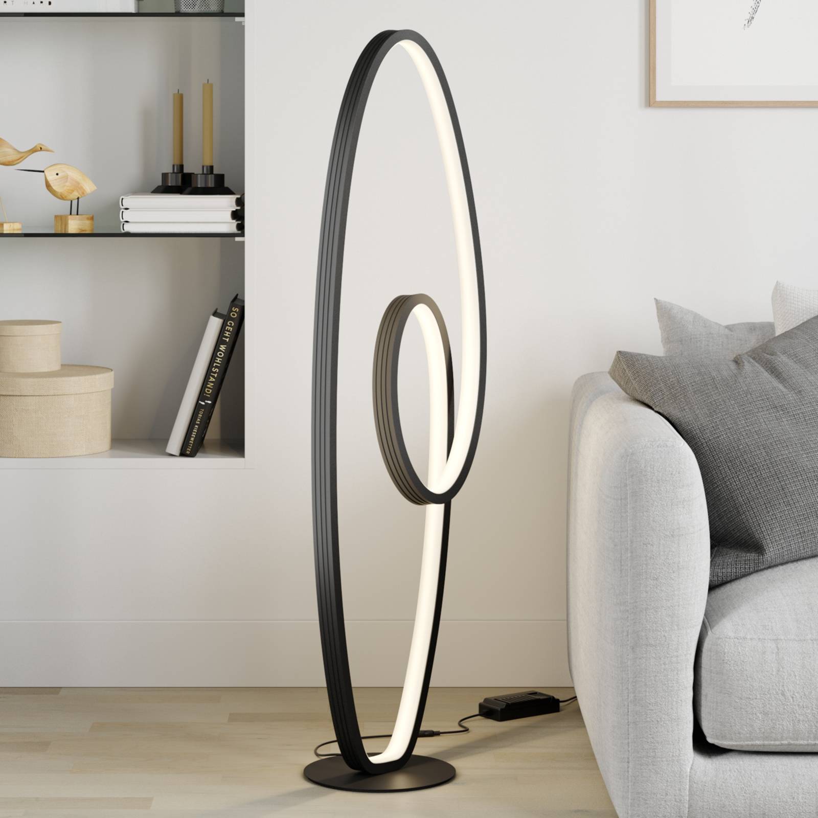 Lucande LED-Stehleuchte Bronwyn, 122cm, anthrazit, Aluminium Lucande LED-Stehleuchte Bronwyn, 122cm, anthrazit, Aluminium von LUCANDE