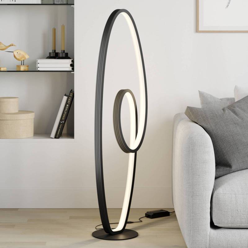 Lucande LED-Stehleuchte Bronwyn, 122cm, anthrazit, Aluminium von LUCANDE
