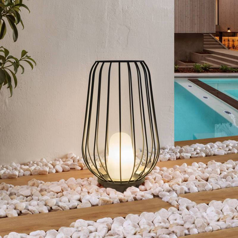 Lucande Terrassenleuchte Chandan, 52,7 cm, schwarz, Alu von LUCANDE