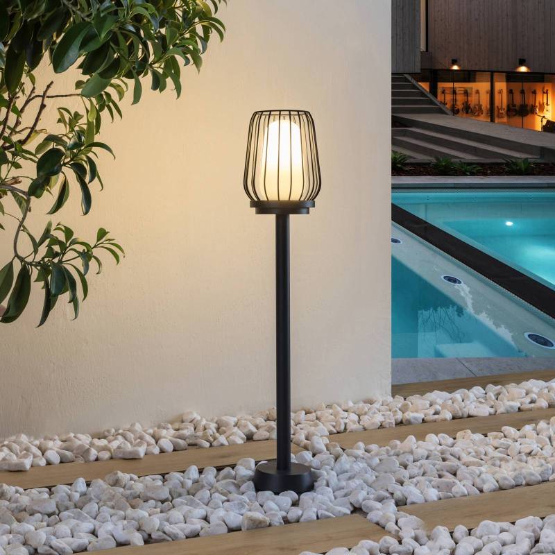 Lucande Wegeleuchte Chandan, 80 cm, schwarz, Aluminium von LUCANDE