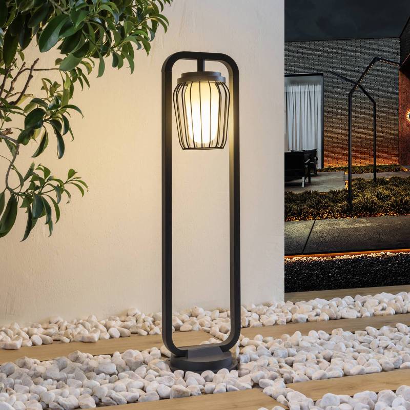 Lucande Wegeleuchte Chandan, 90 cm, anthrazit, Aluminium von LUCANDE