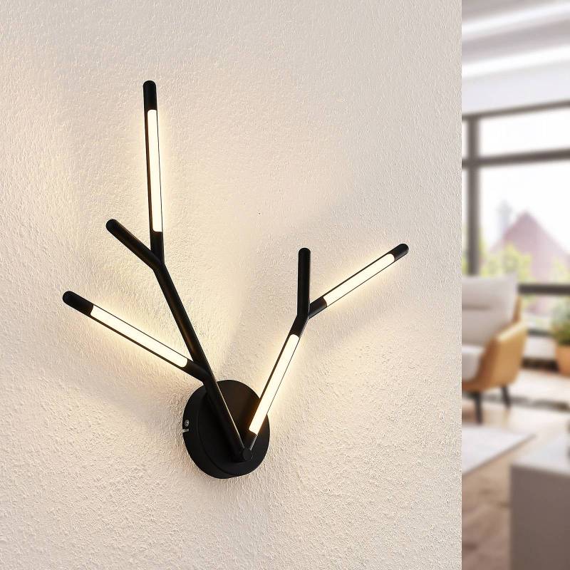 Lucande Cuerno LED-Wandleuchte in Schwarz-Weiß von LUCANDE