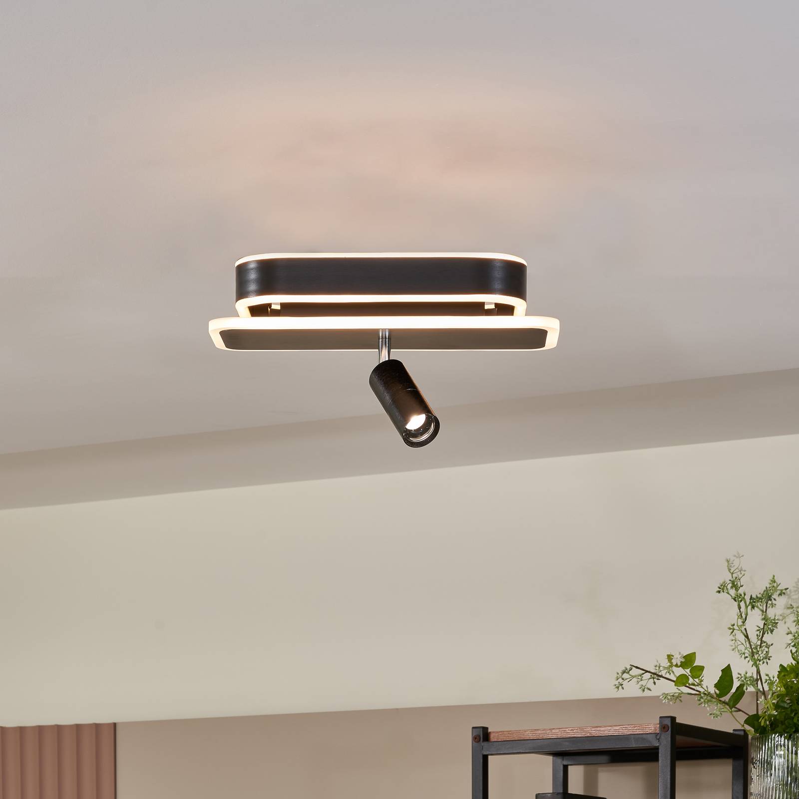 Lucande Damivan LED-Deckenlampe, eckig schwarz Lucande Damivan LED-Deckenlampe, eckig schwarz von LUCANDE