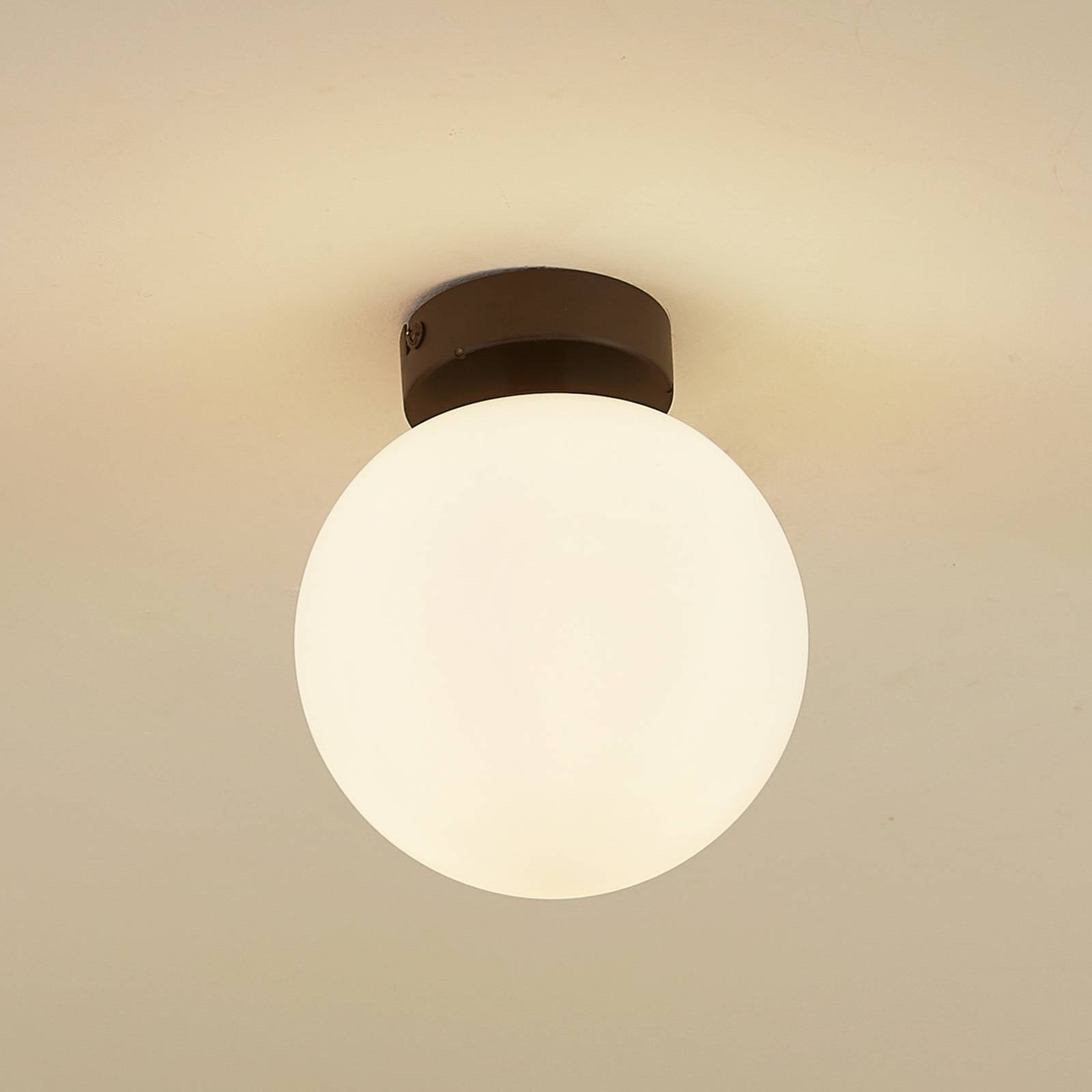 Lucande Deckenlampe Bidolo, schwarz, Glas, Ø 15 cm, IP44 Lucande Deckenlampe Bidolo, schwarz, Glas, Ø 15 cm, IP44 von LUCANDE