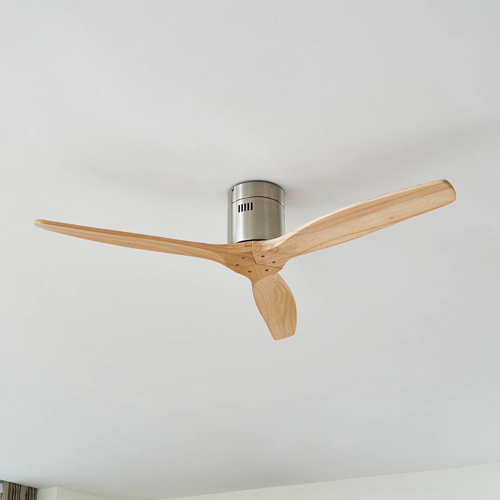 Lucande Deckenventilator Vindur, nickel, DC, leise, Ø 132 cm Lucande Deckenventilator Vindur, nickel, DC, leise, Ø 132 cm von LUCANDE