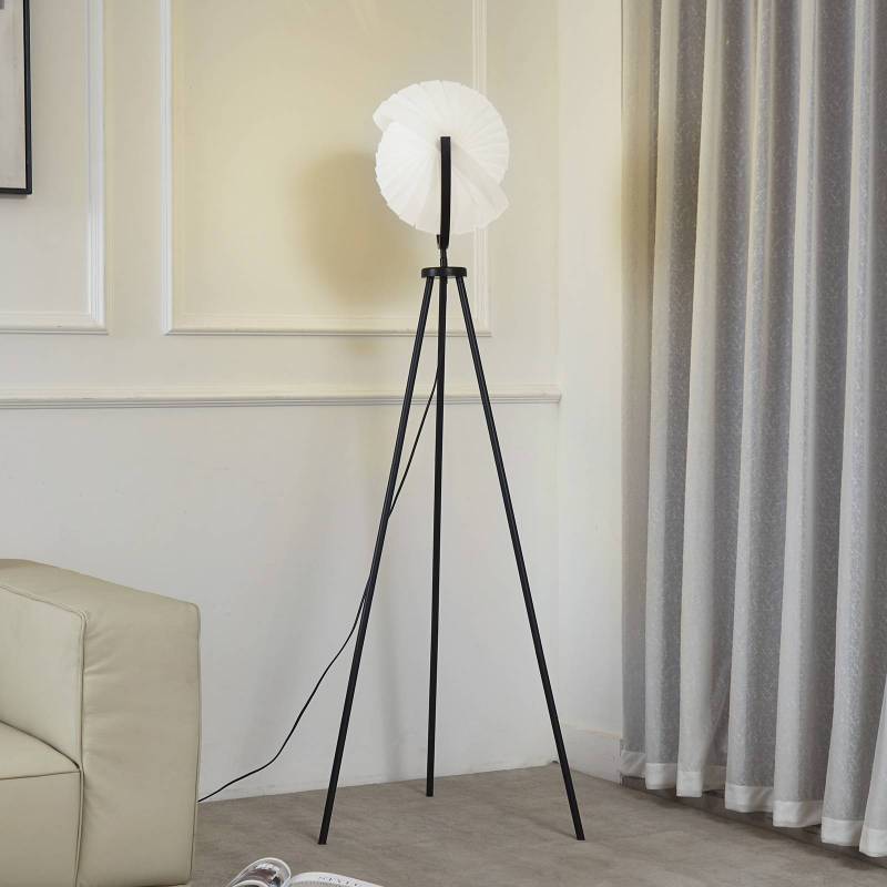 Lucande Stehleuchte Helva, 150 cm, weiß/schwarz, drehbar von LUCANDE