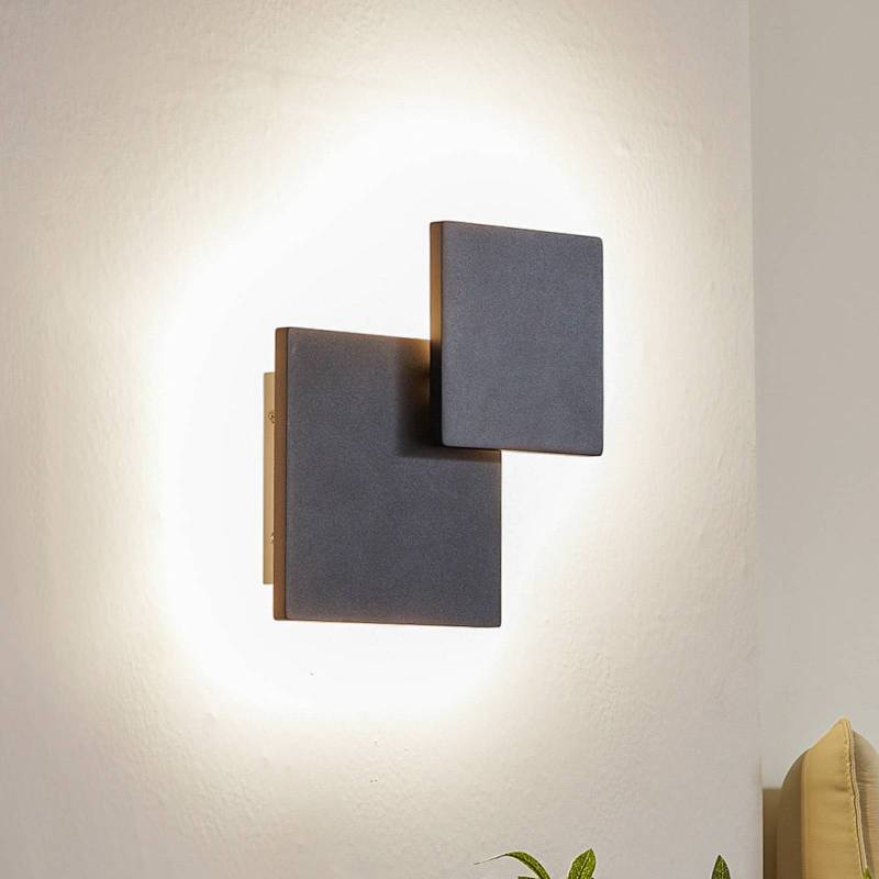 Lucande LED-Wandleuchte Elrik, schwarz, 27 cm hoch, Metall von LUCANDE