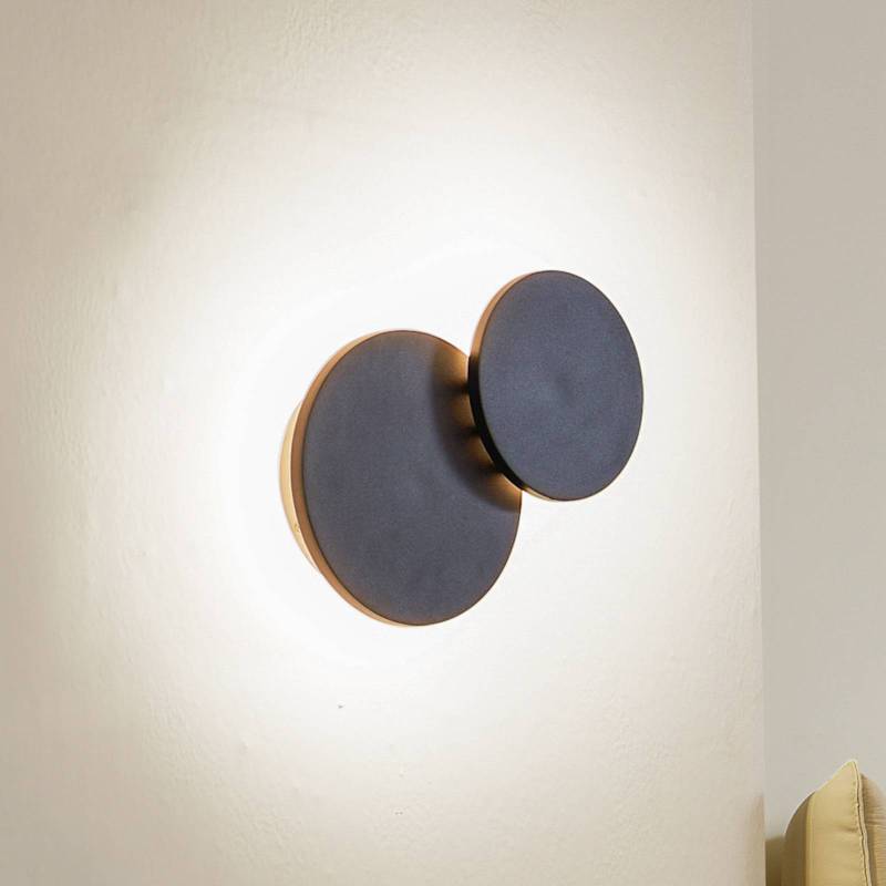 Lucande LED-Wandleuchte Elrik, schwarz, 20 cm hoch, Metall von LUCANDE