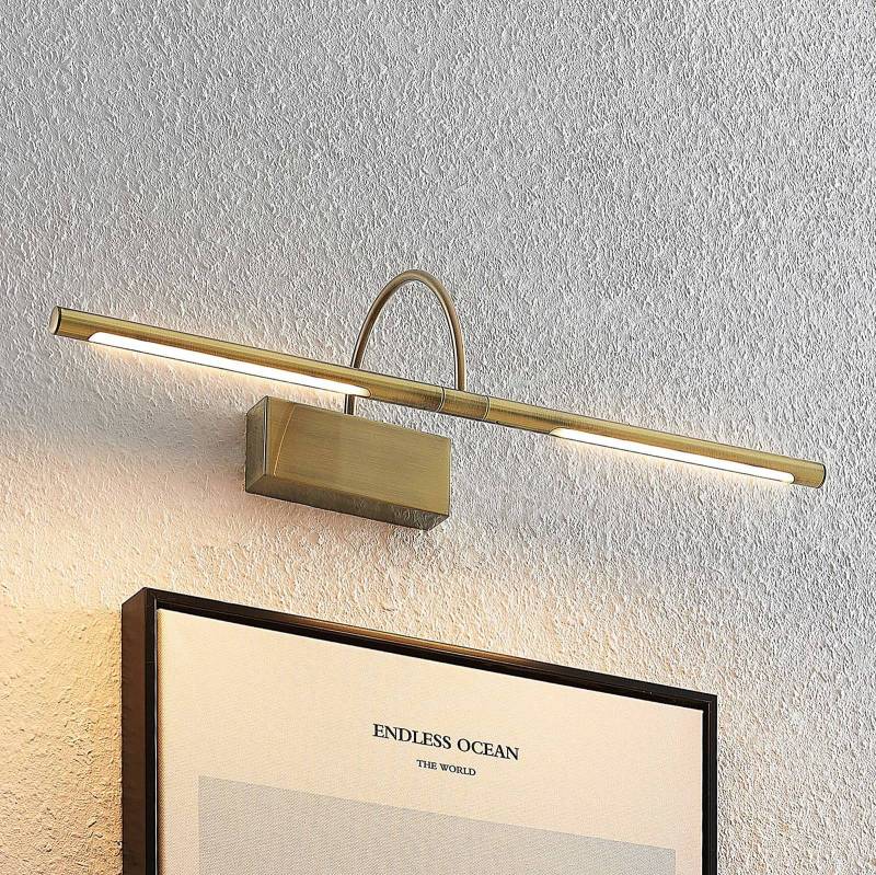 Lucande LED-Bilderlampe Fehmke, messingfarben, Metall, 52 cm von LUCANDE