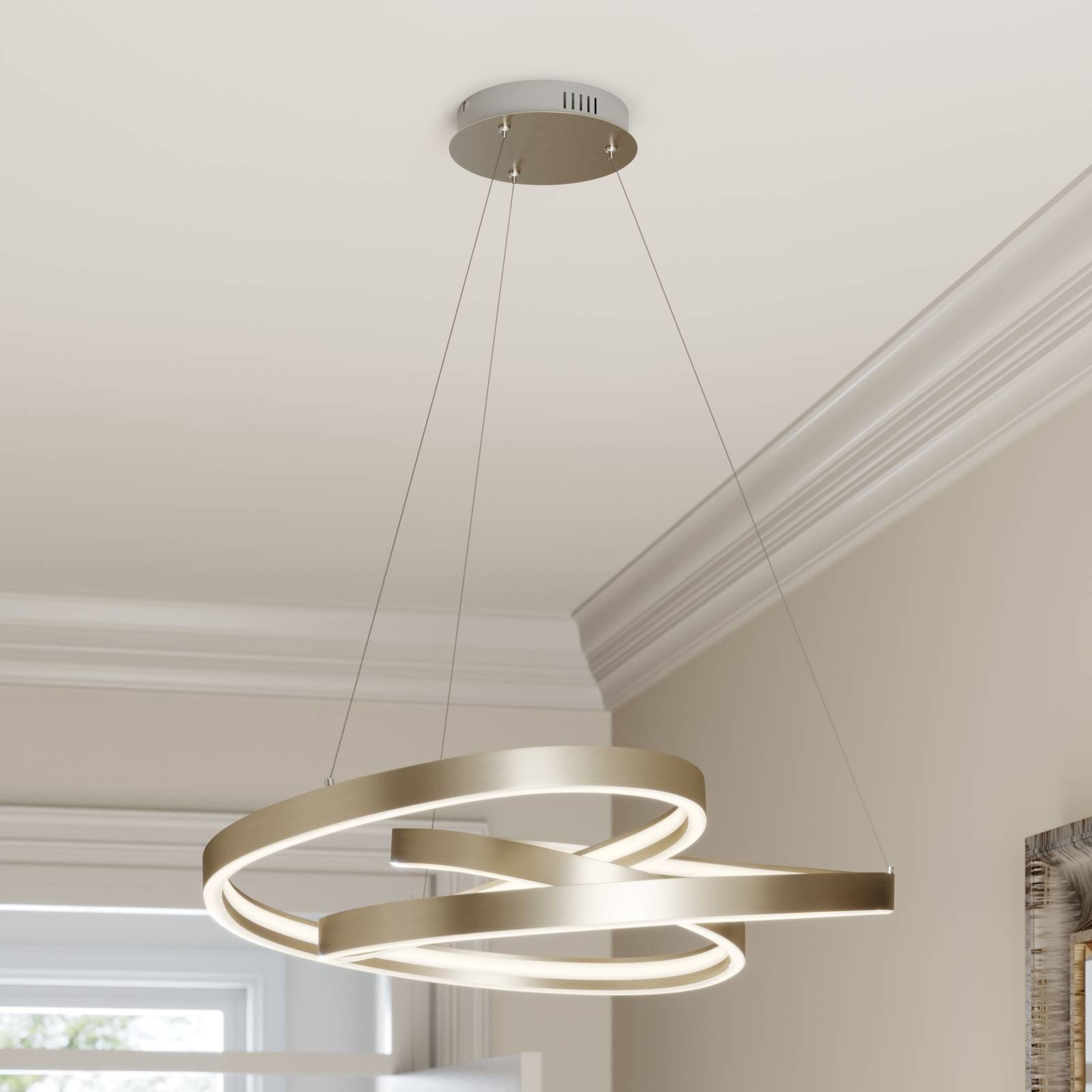 Lucande LED-Hängeleuchte Gunbritt, Ø 80 cm, silber, dimmbar Lucande LED-Hängeleuchte Gunbritt, Ø 80 cm, silber, dimmbar von LUCANDE
