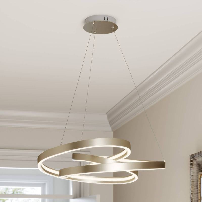 Lucande LED-Hängeleuchte Gunbritt, Ø 80 cm, silber, dimmbar von LUCANDE