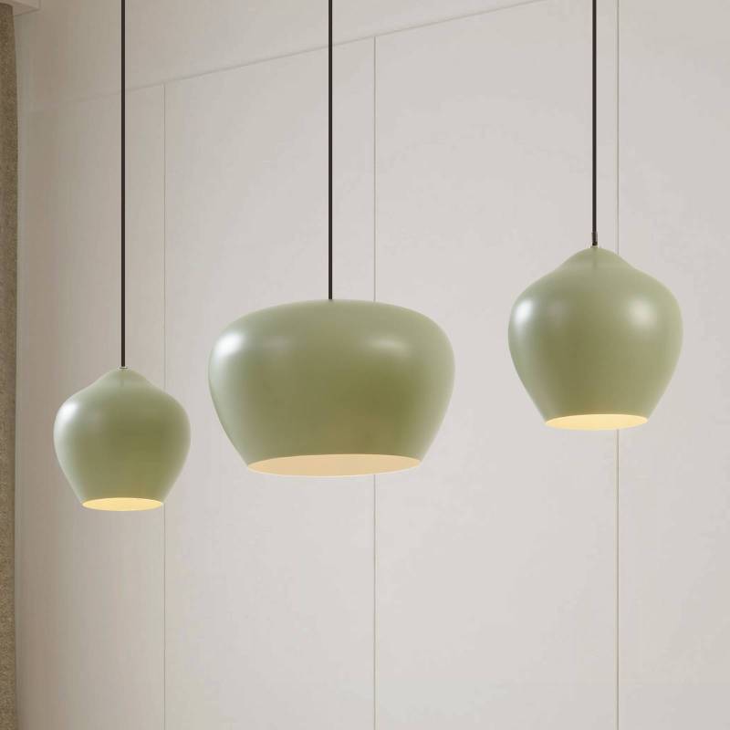 Lucande Hängeleuchte Malisa, grün, 3-fl., Metall, Länge 90cm von LUCANDE