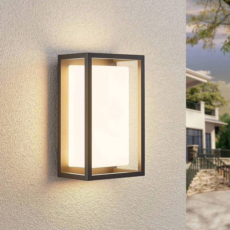 Lucande LED-Außenwandleuchte Ilirian, anthrazit, Alu, 25cm von LUCANDE