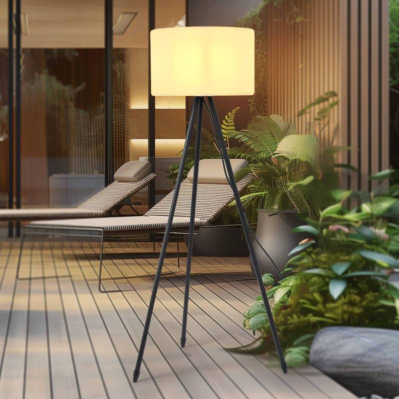 Lucande Terrassenleuchte Jaimy, 130 cm, Dreibein, Aluminium von LUCANDE