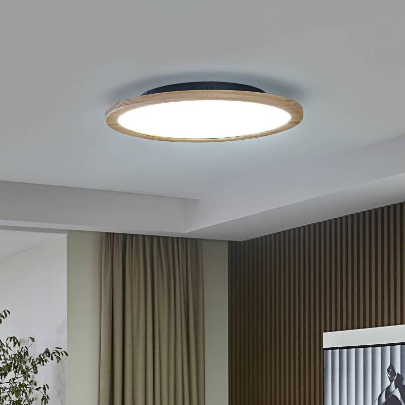 Lucande LED-Deckenleuchte Joren, Ø 48 cm, Holz, CCT, Remote von LUCANDE