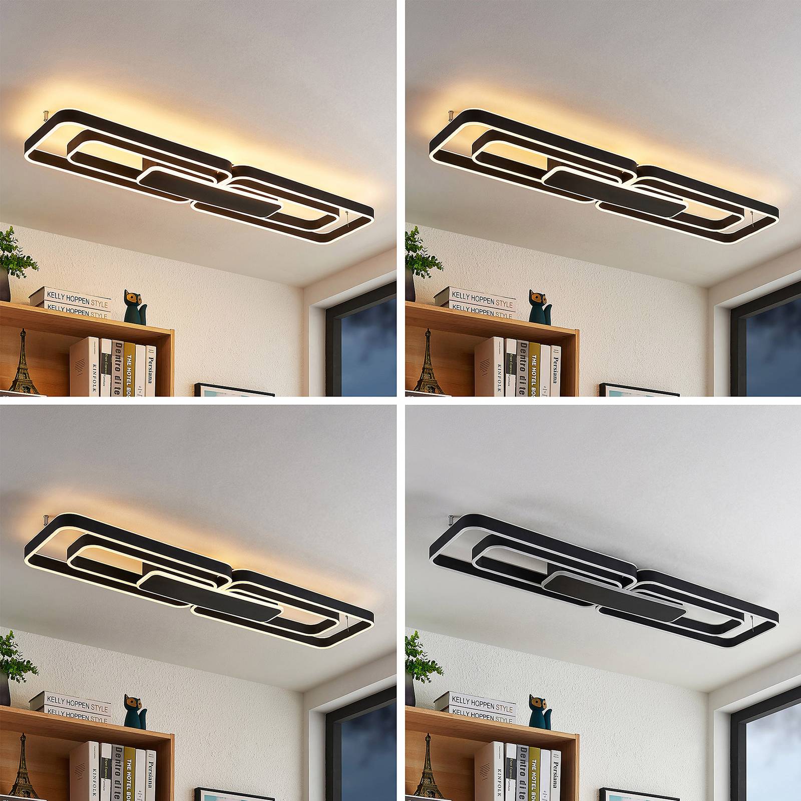 Lucande Kadira LED-Deckenlampe, 120 cm, schwarz von LUCANDE