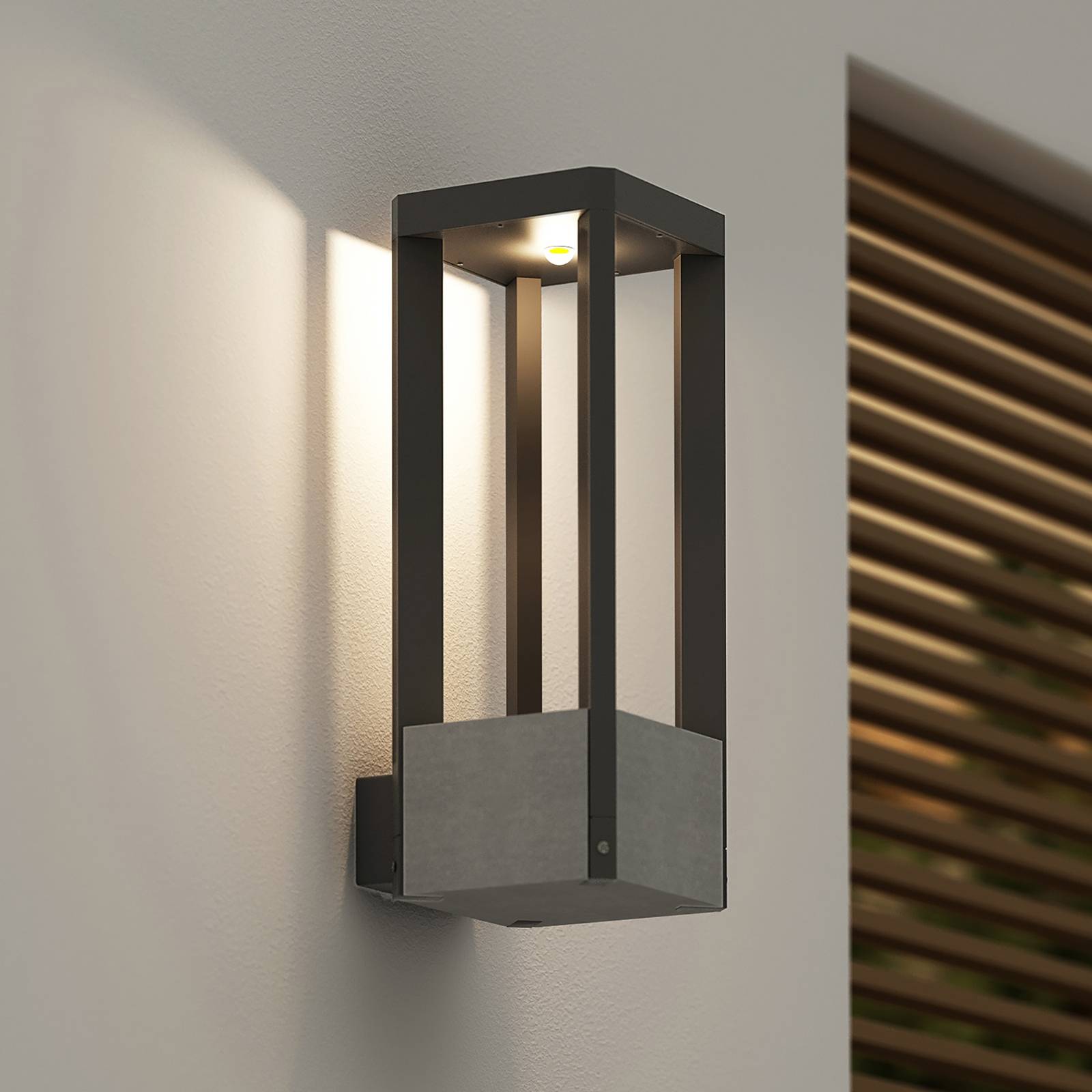 Lucande LED-Außenwandleuchte Kalisa, IP65, grau, Metall Lucande LED-Außenwandleuchte Kalisa, IP65, grau, Metall von LUCANDE