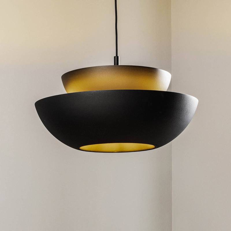 Lucande Hängeleuchte Kellina, Ø 48 cm, schwarz, Metall von LUCANDE