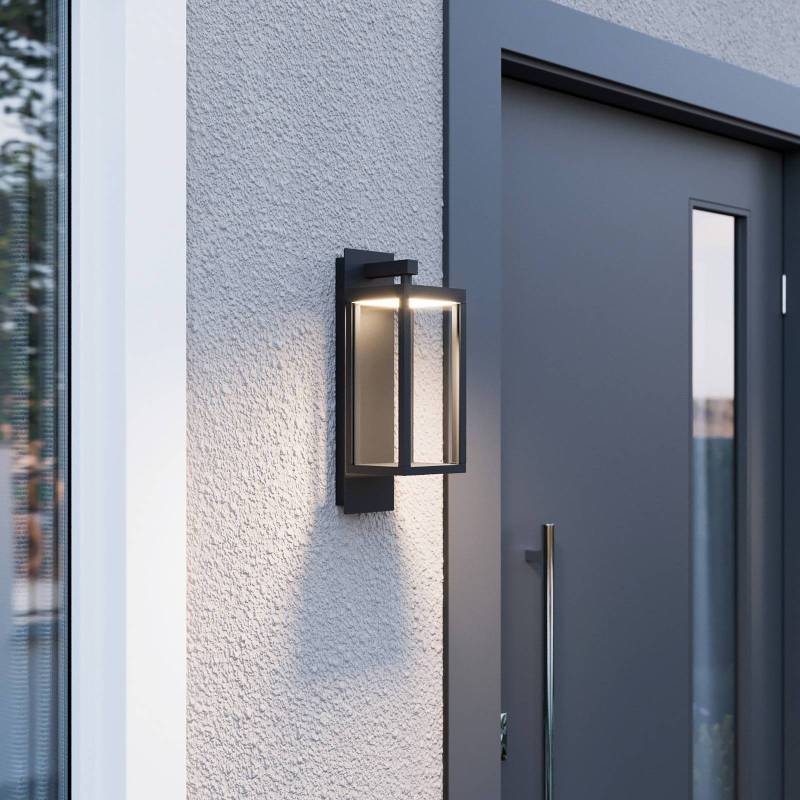 Lucande LED-Außenwandleuchte Ferdinand, grau, Metall, 38 cm von LUCANDE