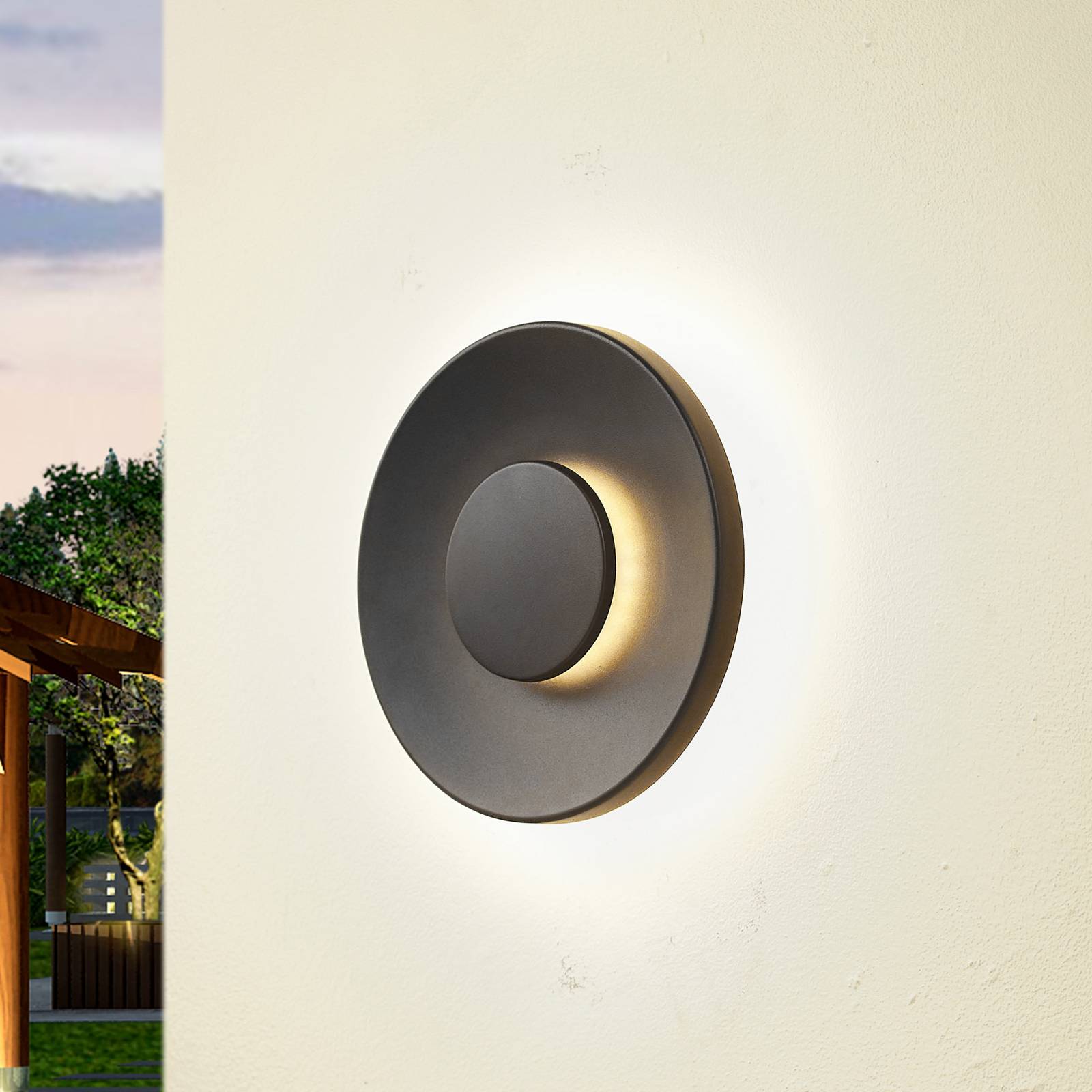 Lucande LED-Außenwandleuchte Kayana, schwarz, Alu, 24 cm Lucande LED-Außenwandleuchte Kayana, schwarz, Alu, 24 cm von LUCANDE