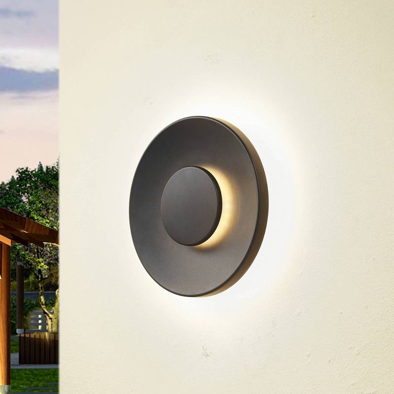 Lucande LED-Außenwandleuchte Kayana, schwarz, Alu, 24 cm von LUCANDE