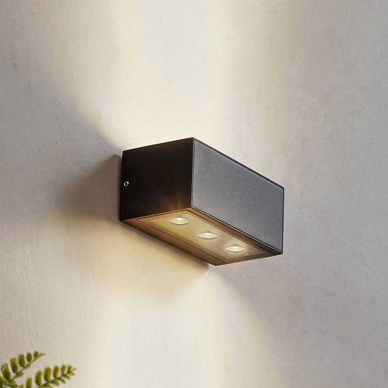 Lucande LED-Außenwandleuchte Selim, Länge 15,3 cm, schwarz von LUCANDE