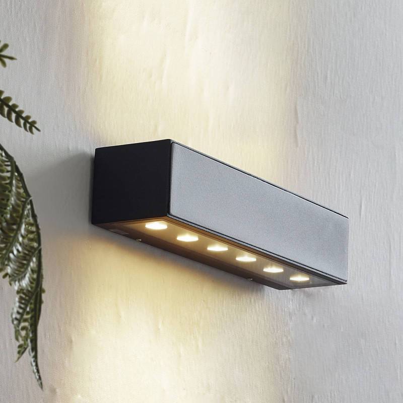 Lucande LED-Außenwandleuchte Selim, Länge 30 cm, schwarz von LUCANDE