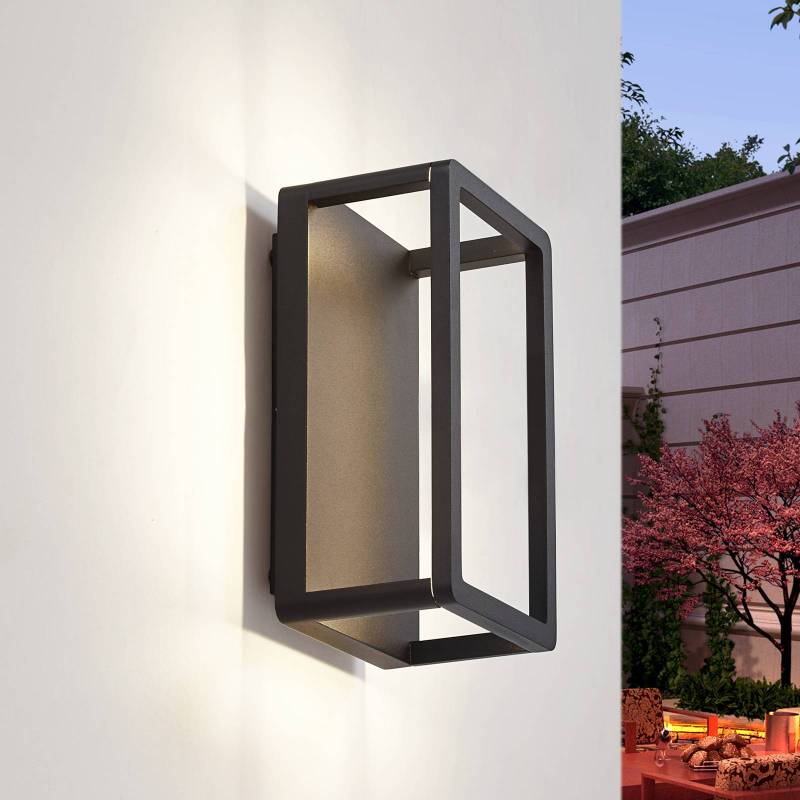 Lucande LED-Außenwandleuchte Thorvid, Höhe 26 cm, schwarz von LUCANDE