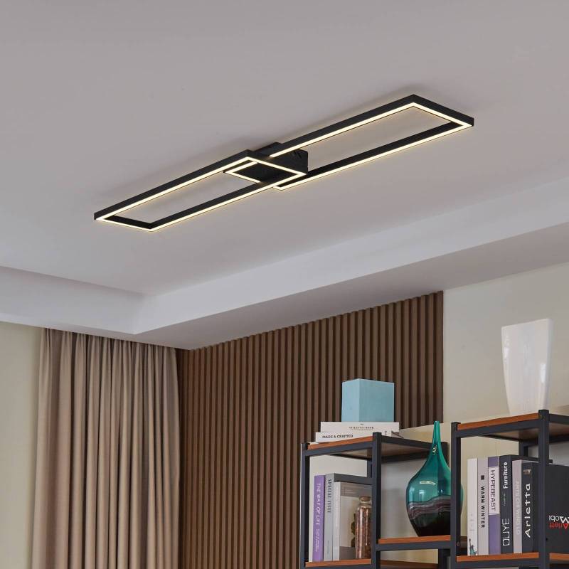 Lucande LED-Deckenlampe Tjado, 120 cm lang, schwarz, Metall von LUCANDE
