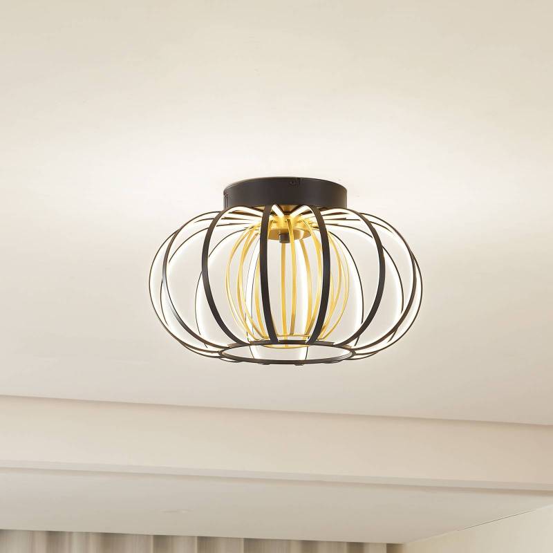 Lucande LED-Deckenleuchte Birger, Ø 39cm, schwarz/gold von LUCANDE
