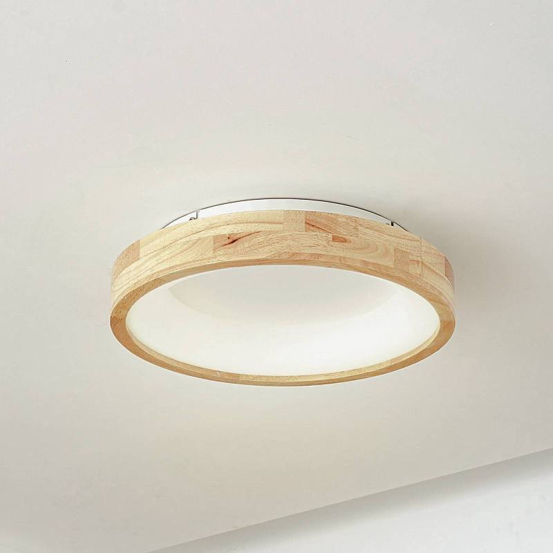 Lucande LED-Deckenleuchte Samvel, Ø 40 cm, Holz von LUCANDE