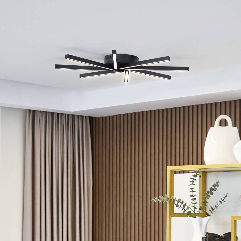 Lucande LED-Deckenleuchte Tjado, Ø 70 cm, schwarz, Metall von LUCANDE
