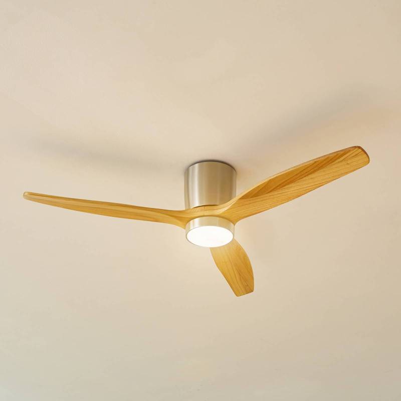 Lucande LED-Deckenventilator Faipari, nickel, DC,leise,132cm von LUCANDE