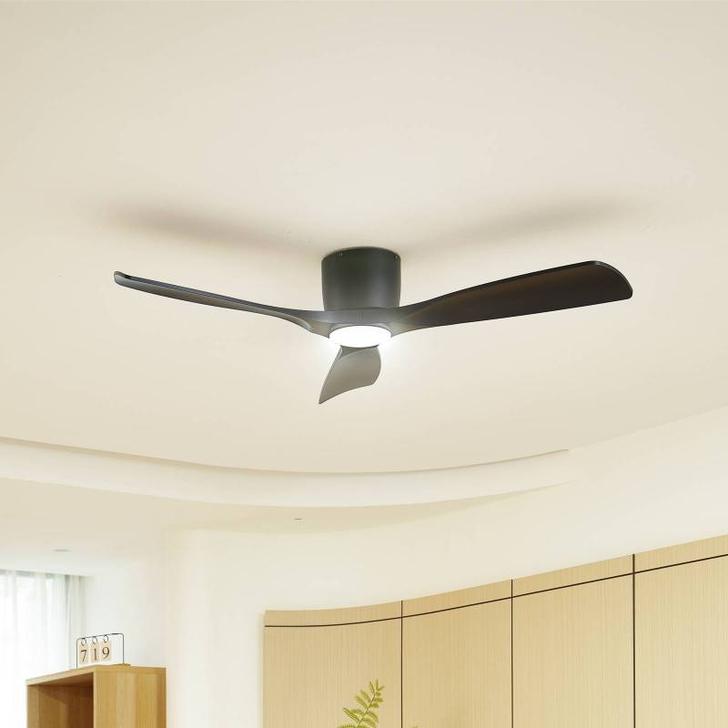Lucande Smart LED-Deckenventilator Moneno, schwarz, DC, Tuya von LUCANDE