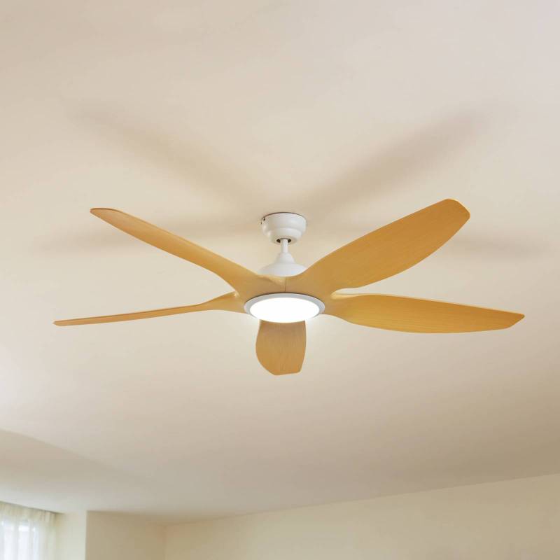 Lucande LED-Deckenventilator Omendo, weiß, DC, leise, CCT von LUCANDE