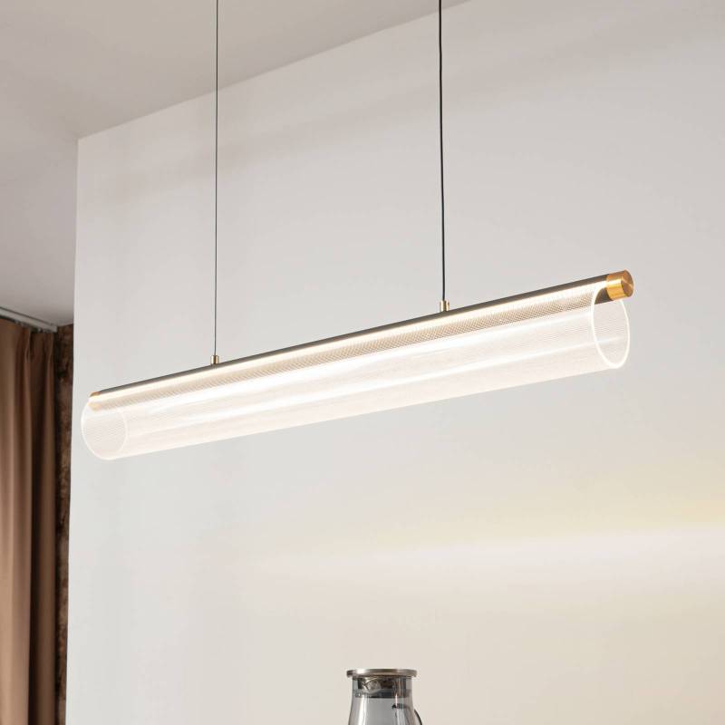 Lucande LED-Hängeleuchte Alania, transparent, Metall, 86,5cm von LUCANDE