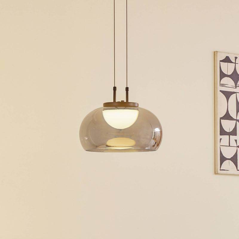 Lucande LED-Hängeleuchte Dain, 1-flammig, rauchgrau, Glas von LUCANDE