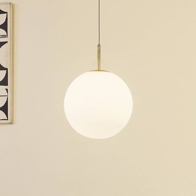 Lucande LED-Hängeleuchte Joran, 1-flammig, weiß, Glas von LUCANDE