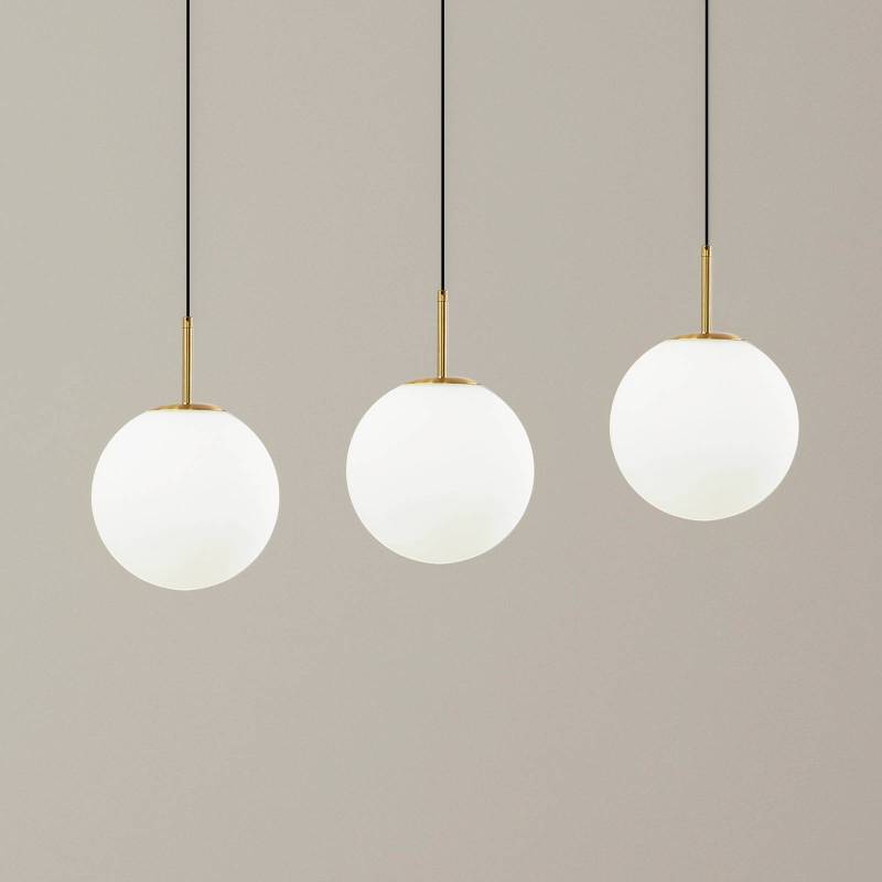 Lucande LED-Hängeleuchte Joran, 3-flammig, weiß, Glas von LUCANDE
