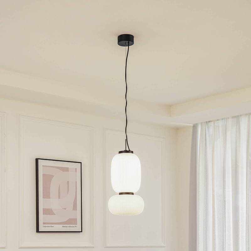 Lucande LED-Hängeleuchte Lucya, 2-flg., Glas, weiß, 43 cm von LUCANDE