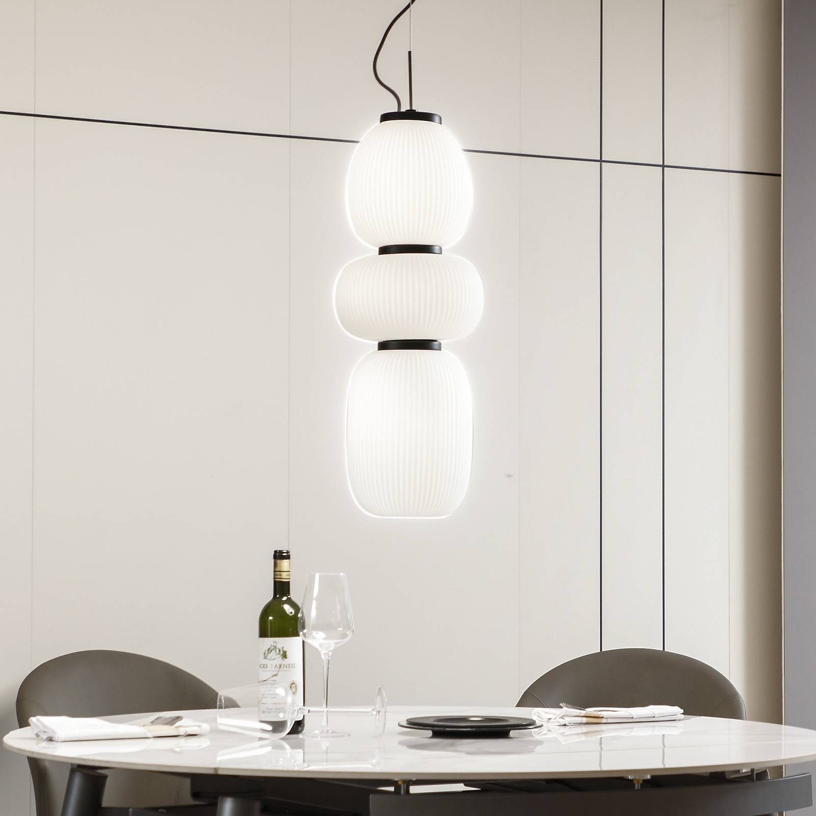 Lucande LED-Hängeleuchte Lucya, 3-flg., Glas, weiß, 64,5 cm Lucande LED-Hängeleuchte Lucya, 3-flg., Glas, weiß, 64,5 cm von LUCANDE