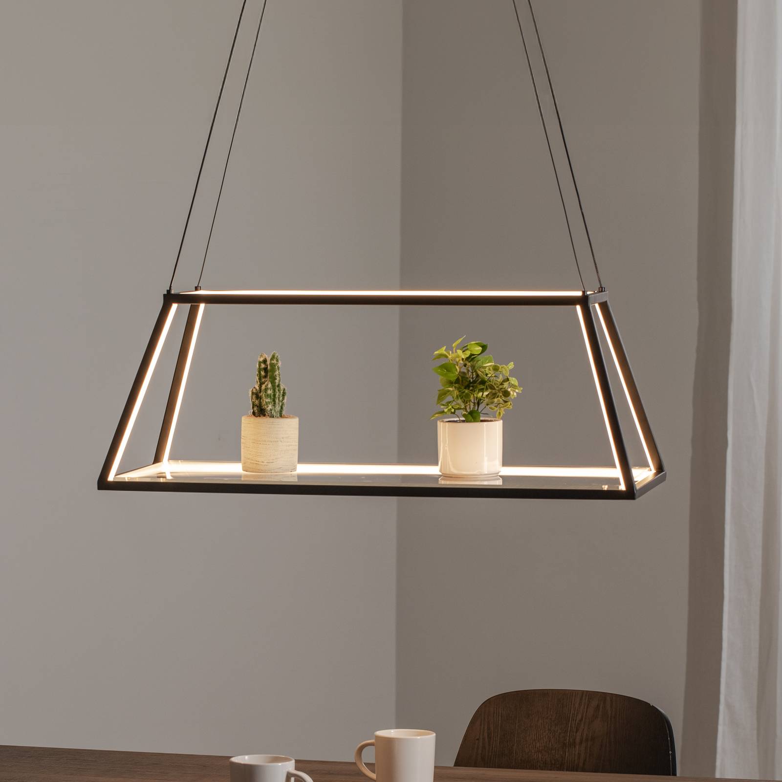 Lucande LED-Hängeleuchte Mensola, schwarz, Alu, 75 cm Lucande LED-Hängeleuchte Mensola, schwarz, Alu, 75 cm von LUCANDE