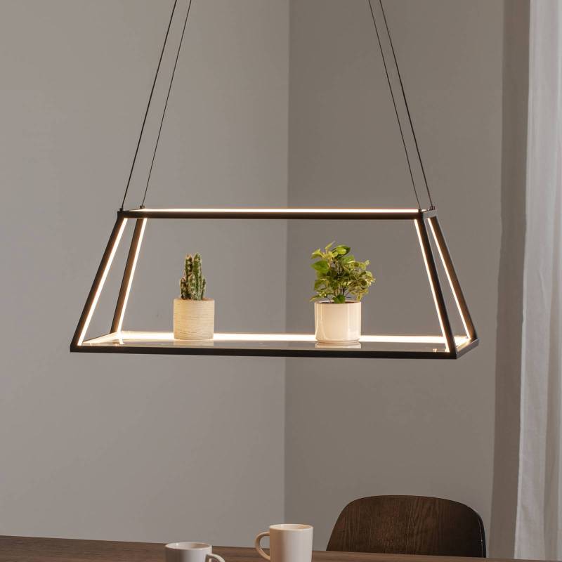 Lucande LED-Hängeleuchte Mensola, schwarz, Alu, 75 cm von LUCANDE
