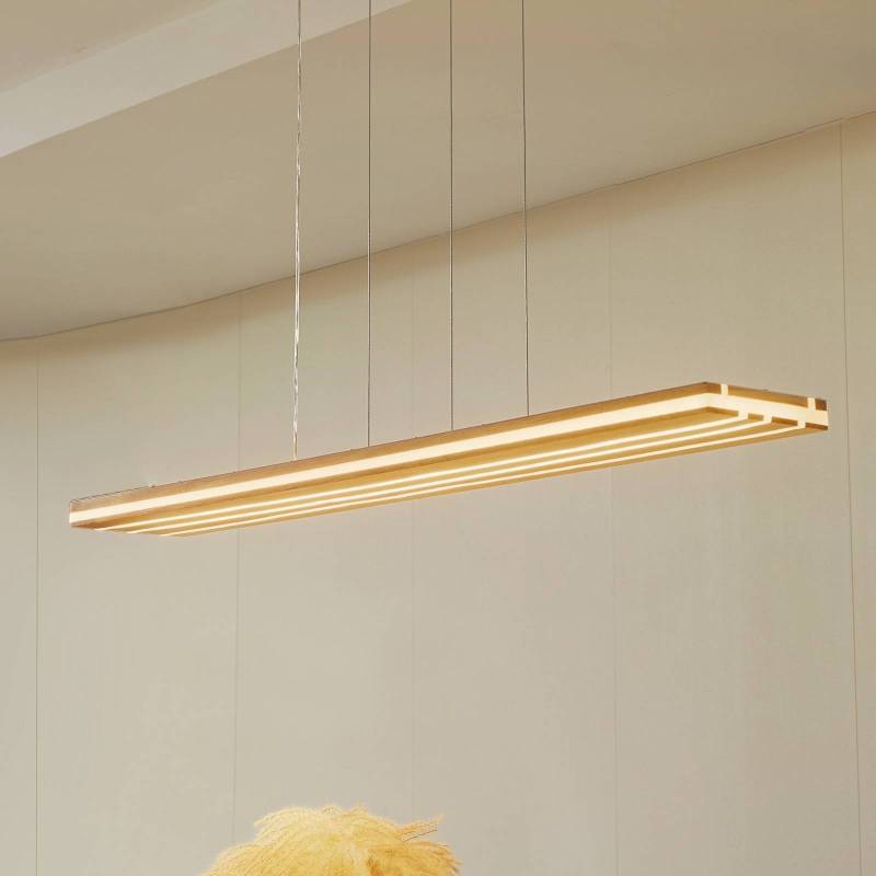 Lucande LED-Hängeleuchte Silja, Holz, Acryl, weiß, 3000K von LUCANDE