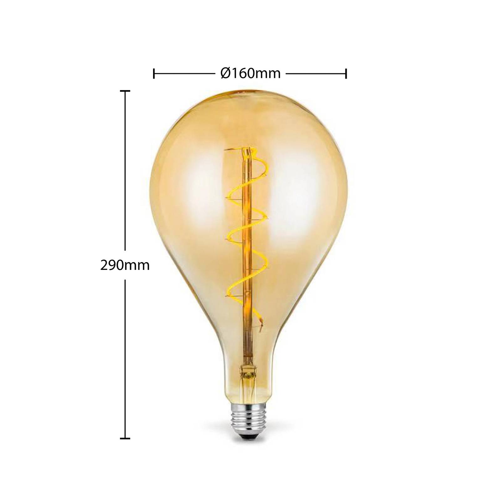 Lucande LED-Lampe E27 A160 4W 2.700K dimmbar amber von LUCANDE