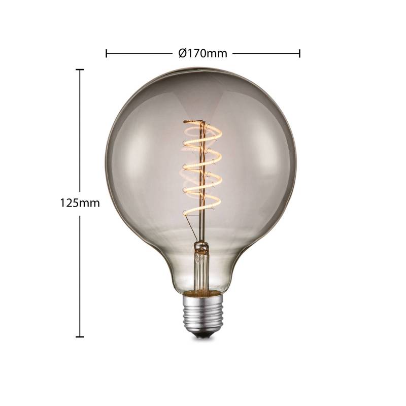 Lucande LED-Leuchtmittel E27 G125 4 W rauch 1.800 K dimmbar von LUCANDE