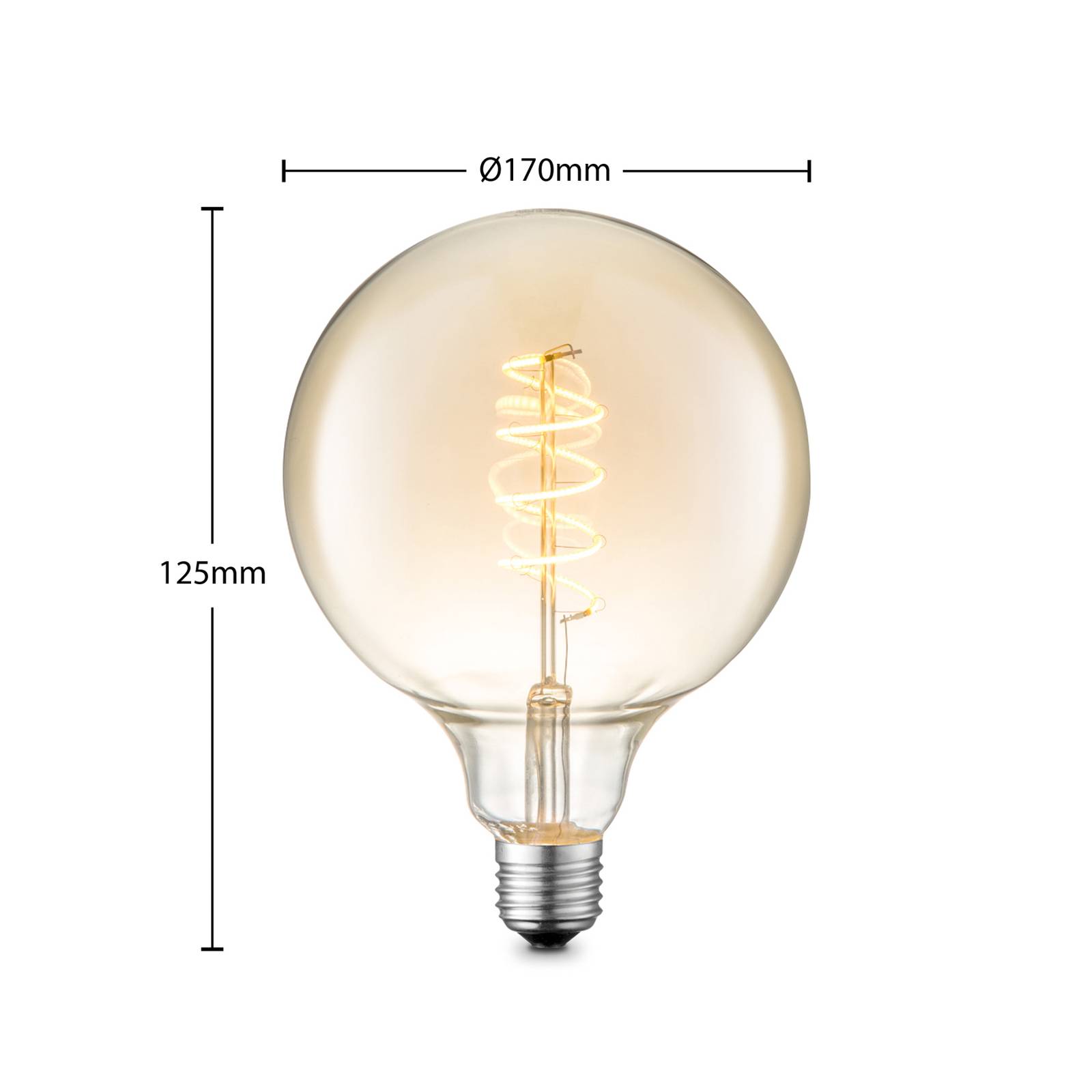 Lucande LED-Lampe E27 G125 4W 2.700K dimmbar amber von LUCANDE