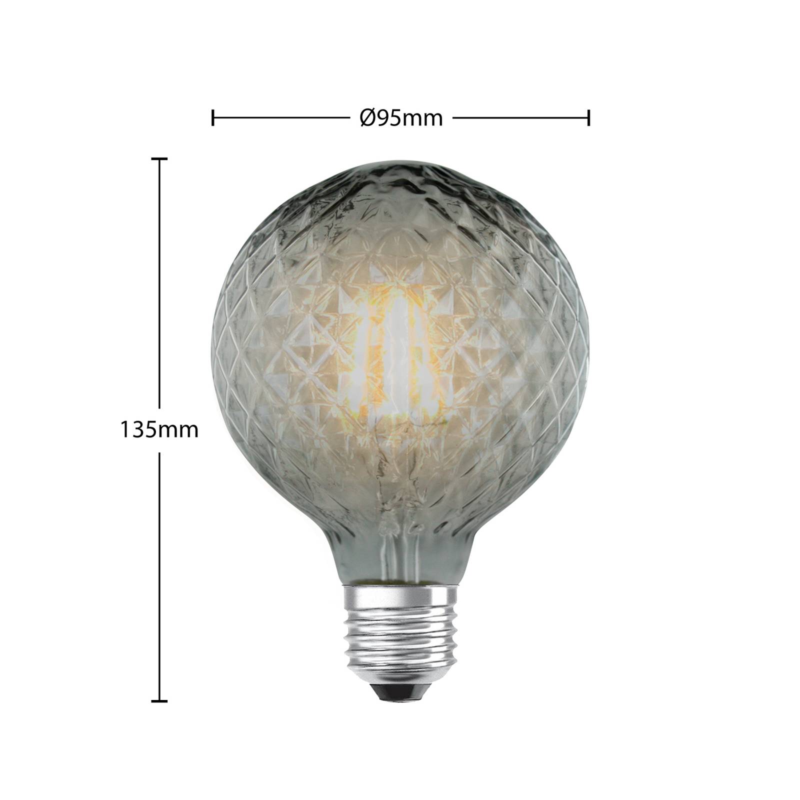 Lucande LED-Lampe E27 G95 4W 1.800K dimmbar smoke von LUCANDE